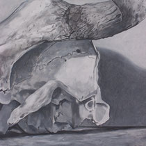 Vache - intérieur-extérieur (((()))) Invisible-Visible (travail en cours, détail) acrylique et graphite sur toile 195 x 130 cm