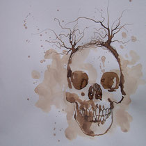 Encre, brou de noix et graphite sur papier canson 42 X 29,7 cm