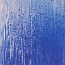Chute d'eau - résine et pigments sur papier marouflé sur carton (détail)