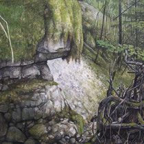 Le Foureperret - Huile sur carton marouflé sur médium - 79,5 x 119,5 cm (détail)  - 2016