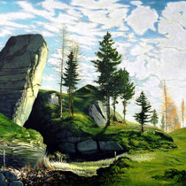HOCHTAL, 2003, 67 cm x 145 cm, Eitempera und Öl auf Leinwand
