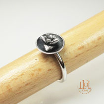 Anillo suculenta hecho en plata 950.