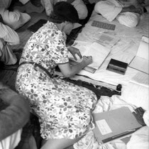 India - late 1930s : Elizabeth taking notes for Meher Baba