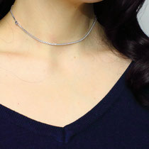 filigrane Choker Kette, weissvergoldet