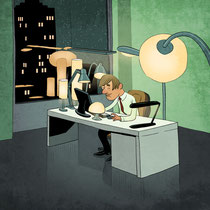 Titel-Illustration - Magazin: Mensch & Büro - Thema: Licht am Arbeitsplatz