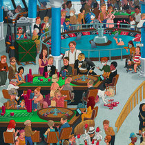 Lustige Wimmelbild Illustration für Puzzle, 1.500 Teile - Titel: Casino - Verlag: Athesia (früher Heye)