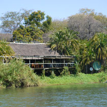 the main house of ngepi camp