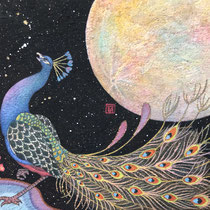 「天満月」雲母壁面画   2020年　個人蔵　SOLD