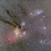 Sternbild Skorpion mit Reflexionsnebeln um Antares