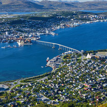 Tromsö vom Storsteinen (Höhe 412 Meter) aus gesehen