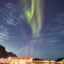 Polarlicht am Hafen von Svolvaer