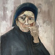 Mongolin - Acryl auf Leinwand, 50 x 60 cm 