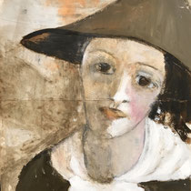 Interpretation nach einer Vorlage von Vermeer, Acryl/ Papier 30 x40 cm 