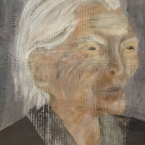 Die Hundertjährige, Acryl auf Karton, 50 x 80 cm