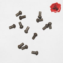 RIVETS ACIER Référence d'achat GDFB/RI/003 S -Tête/head: 7 mm - épaisseur/body: 4,75 mm- Longueur/Length: 12 mm Paquet de 100/Packet of 100 pcs: 6,50 €