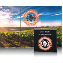 LEDUP-Promotionstand 3 Leuchtboxen mit LEDUP-Leuchtcounter