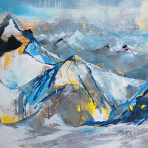 "Zugspitzplatt", 80x120x4, Pigment und Acryl auf Leinwand, Regina Wuschek