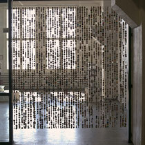 'Under Construction' (solo exhibition) in view: 'Intro'  240x215cm cardboard from commercial goods, line and wood, 2010