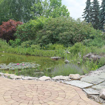 Naturteich mit Pflasterarbeit