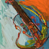 "Violons Dingues" Acrylique sur toile, 50x40cm