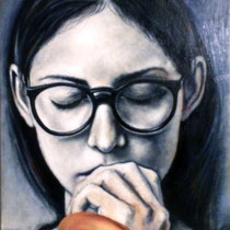 PENSÉES - 46 X 54 CM - HUILE SUR TOILE - 400 €