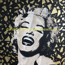 Bild von Daniela Schorno: Marilyn Monroe lachend Gold 100 x 100