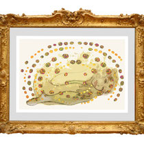 " Dream On " Fine Art Print with Swarovski Crystals and Metalfoils. Gilded from Hand.