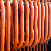 Batz Chili-Käse-Griller hängen auf einem Abhängewagen