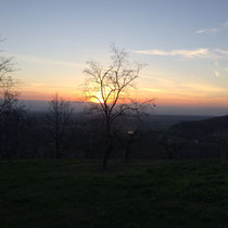 Sonnenuntergang mit Blick auf den Monviso