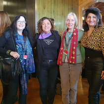 From left: A.Heiniger, Tamara Funiciello Member of Parliament, Rosmarie Wydler Co-President Senior Women for the Climate, and Sibel Arslan, Member of Parliament