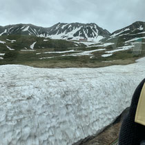 6月末の立山の雪渓　雷鳥の活動期と入れ替わりに消えてしまいます