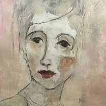 Die Romantische - Acryl auf Papier 40 x 60 cm