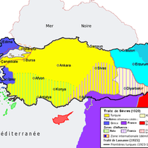Découpage de la Turquie lors du Traité de Sèvres (1919)