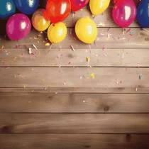 10 Luftballons auf Holz (Hochwertiger B1, Stoff gesäumt) = 25 EUR - H240xB240