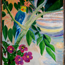 Erin's Bird 39" x 55" oil paint and pastel on canvas   copyright ©2014 Nick Spadafora