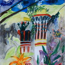Garden of the Moon: 16" x 12" Watercolor, pencil & pastel on paper    copyright ©2013 Nick Spadafora