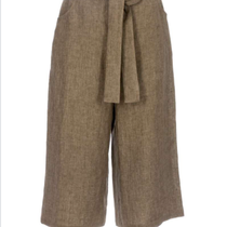 Culotte broek in 100% linnen geweven, aardebruin, Naturalmente, beschikbaar in de maten 36; 38; 40; 44 en 46; prijs: 142,25 €