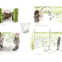 Dessins d'ambiance pour le festival international des jardins de Chaumont sur Loire 2017. Dessin Elise Aretz