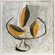 Yves Bonhomme, techniques mixtes sur papier, 44X44cm encadrés - Galerie Gabel - Biot