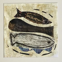 Yves Bonhomme, techniques mixtes sur papier, 32X32cm encadrés - Galerie Gabel - Biot