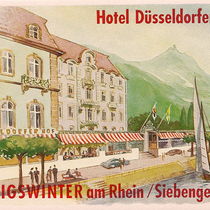 Kofferaufkleber fuer HOTEL DüSSELDORFER HOF, ca. 1952