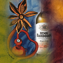 Création artistique et graphique pour le Pastis Bardouin. Distilleries et Domaines de Provence