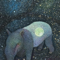 「Baku」雲母壁面画  180×125mm 2018年　個人蔵　SOLD