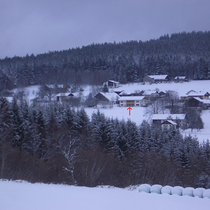 Amesberg im Schneekleid im Winter, Wir sind auf knapp 700 Höhenmeter ü. NN