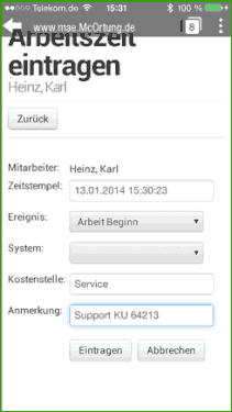 Mobile Zeiterfassung, Arbeitszeiterfassung Online