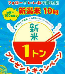 新潟米 1トン プレゼントキャンペーン