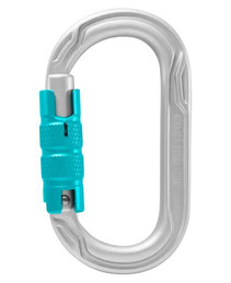 Edelrid OVAL POWER 2500 in der Aluminium Ausführung mit einem Triple Lock Verschluss.
