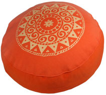 Meditationskissen rund urmandala dunkelorange