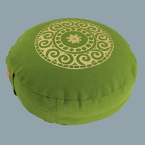 Meditationskissen rund basis mandala gruen