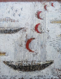 Moon boat 530×410mm Oil on canbas 2023